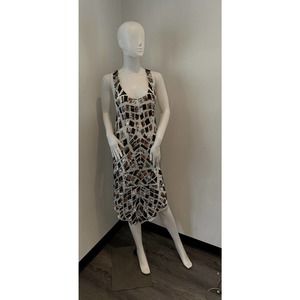 Tessora Womens Razor Back Hi Lo Multicolored Sequin Dress size XS NWT Orig $385